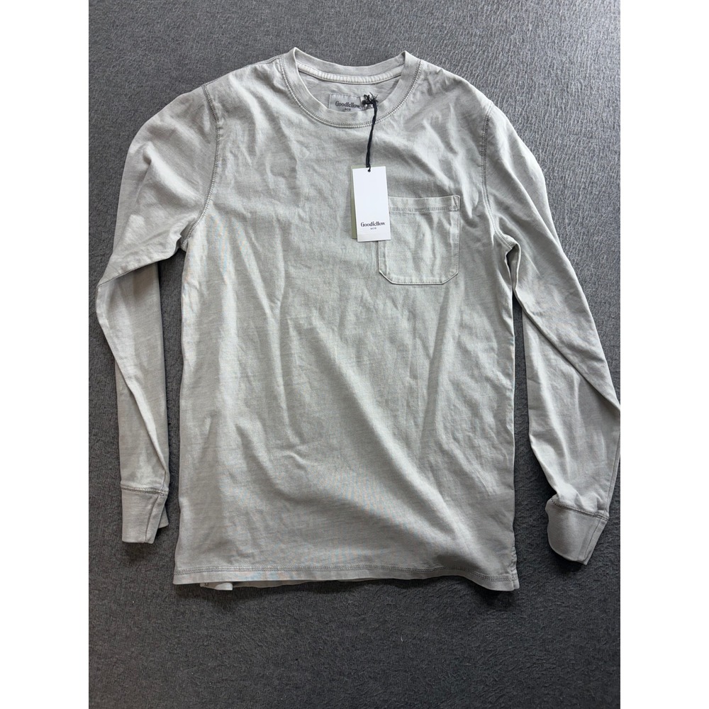 Goodfellow & Co Mens Small Gray Long Sleeve Pocket T-Shirt Crewneck NWT
